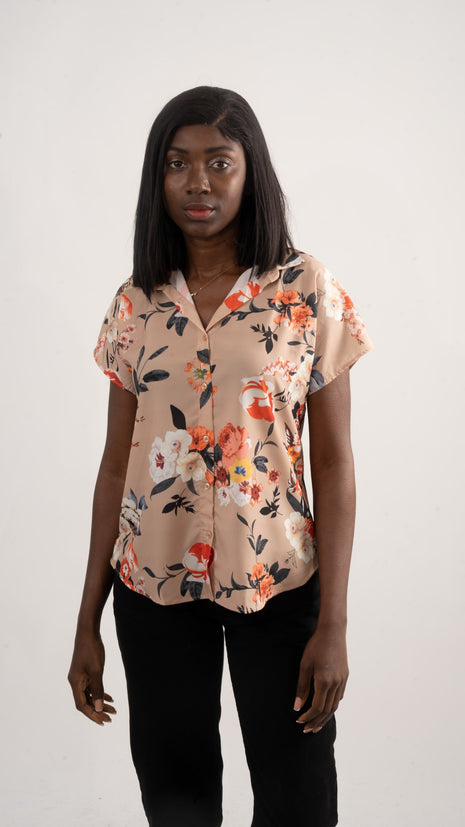 Blouse Florale Élégante en Soie