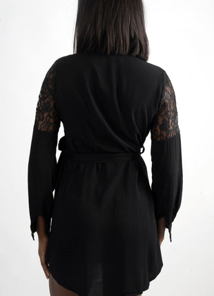 Robe Mini Noire en Dentelle