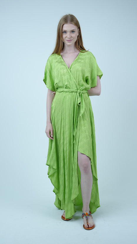 Robe en satin avec fente Fendi Roma-Verte