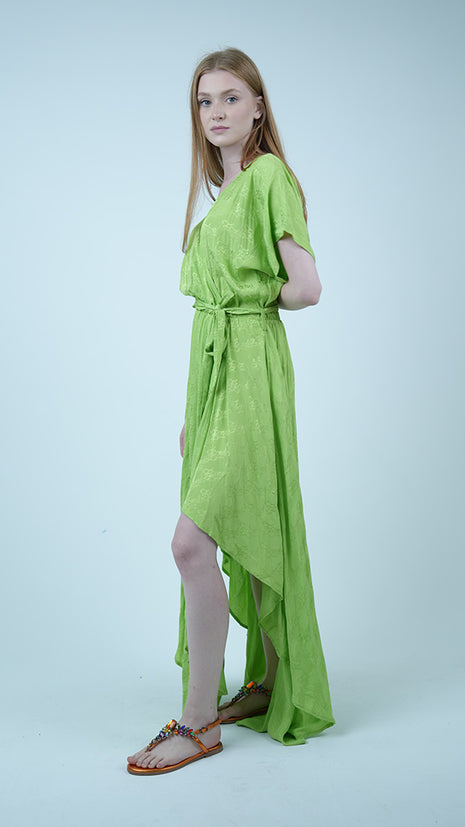 Robe en satin avec fente Fendi Roma-Verte