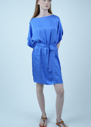 Robe Tunique en Lin-Bleu