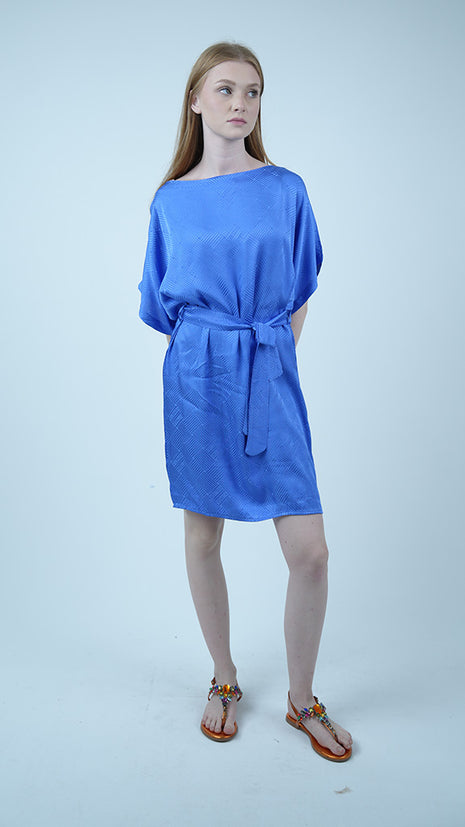Robe Tunique en Lin-Bleu