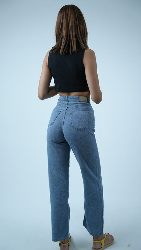 Jeans Évasés Taille Haute