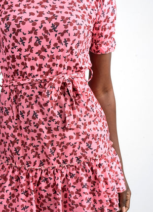 Robe Été Florale en Rose Vif