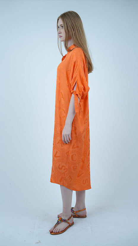 Robe Chemise Monogramme-Orange