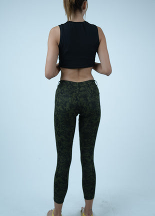 Pantalon Slim Imprimé Serpent-Vert