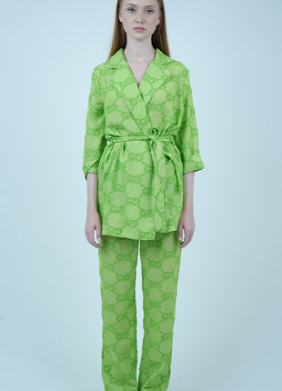 Ensemble de Détente Chic à Imprimé Gucci-Vert