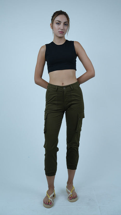 Pantalon Cargo pour Femmes-Vert