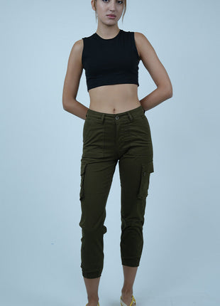 Pantalon Cargo pour Femmes-Vert