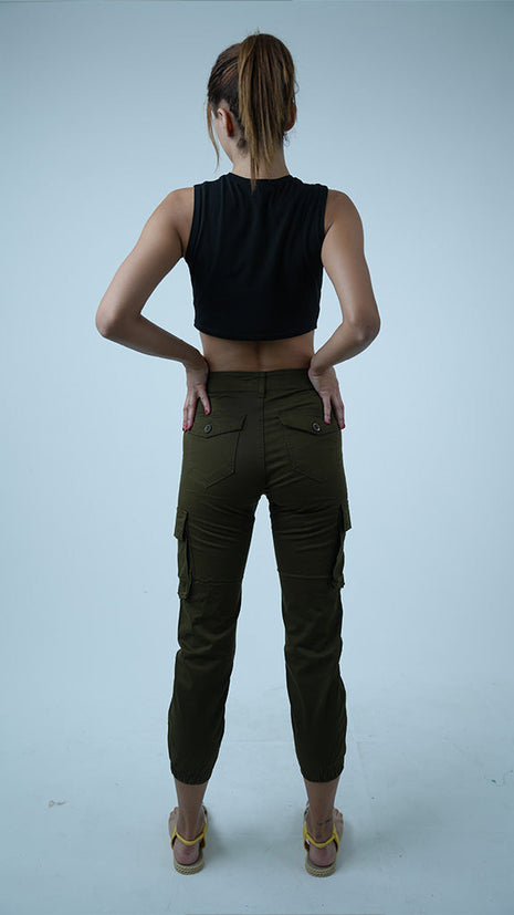 Pantalon Cargo pour Femmes-Vert