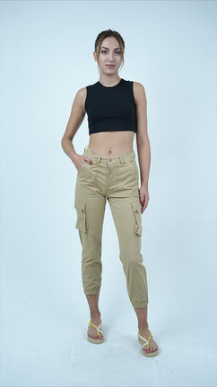 Pantalon Cargo pour Femmes-Beige