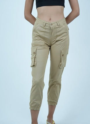 Pantalon Cargo pour Femmes-Beige