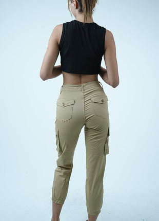 Pantalon Cargo pour Femmes-Beige