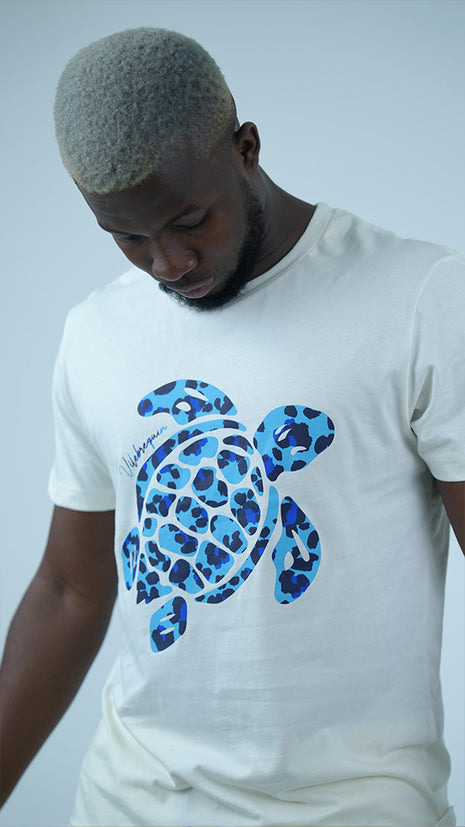 T-Shirt Vilebrequin avec Imprimé Tortue Tropicale