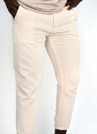 Pantalon Slim Fit Blanc Cassé