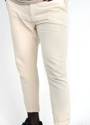 Pantalon Slim Fit Blanc Cassé