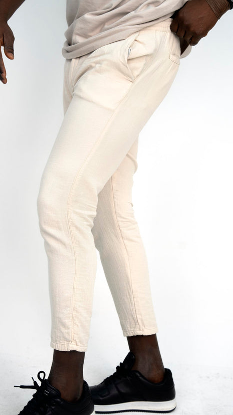 Pantalon Slim Fit Blanc Cassé