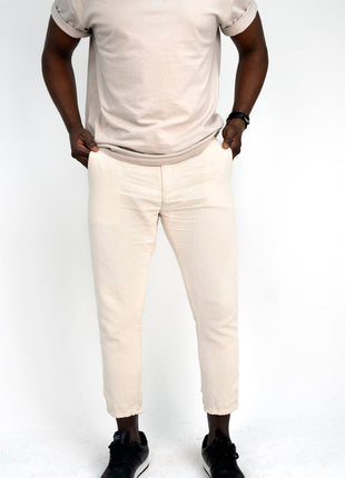 Pantalon Slim Fit Blanc Cassé