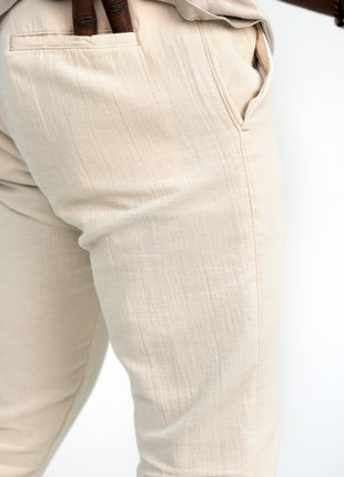 Pantalon Slim Fit Blanc Cassé