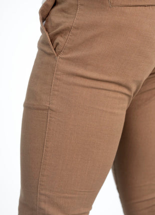 Pantalon En Lin Marron à Lacets