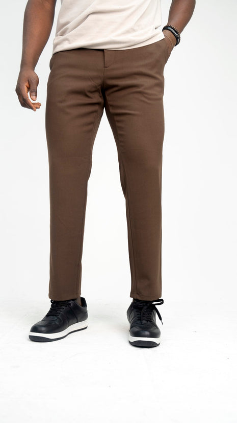 Pantalon Slim Fit Marron