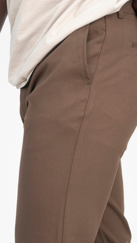 Pantalon Slim Fit Marron