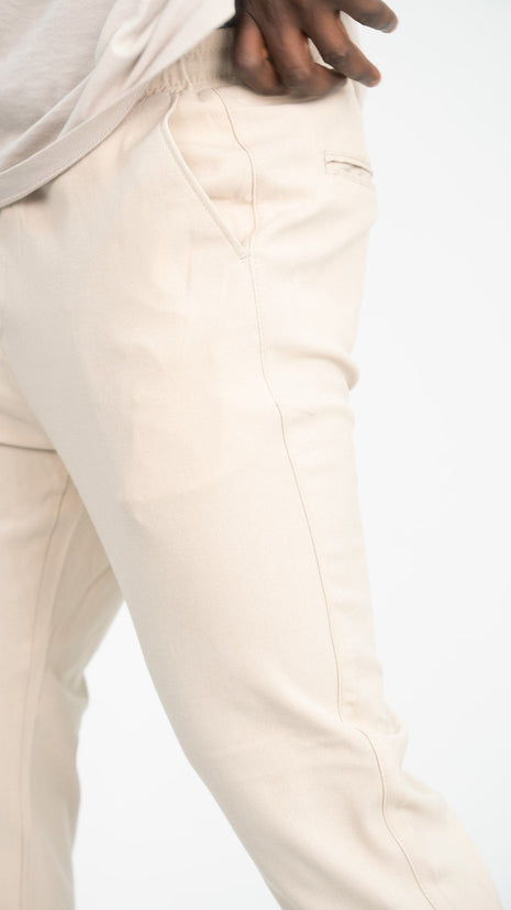 Pantalon Slim Beige