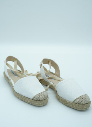 Espadrille Élégante Blanche à Lacets