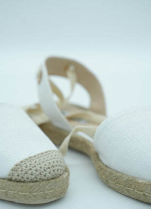 Espadrille Élégante Blanche à Lacets