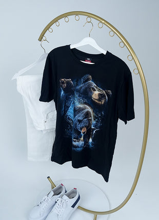 T-Shirt Noir "Puissance de l'Ours"