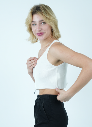 Crop top en tricot à fermeture éclair