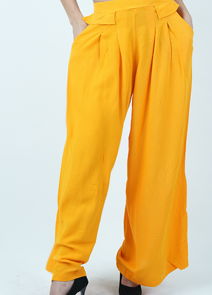 Pantalon Palazzo en Lin - Orange