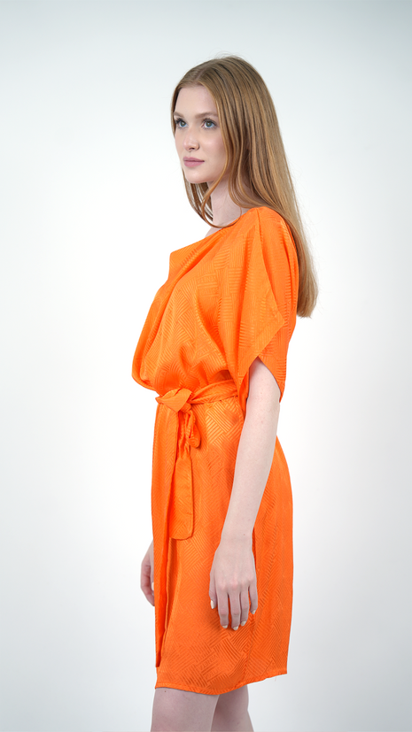 Robe Tunique Texturée-Orange