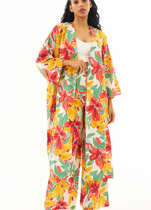 Kimono Fleurie Mi-Longue