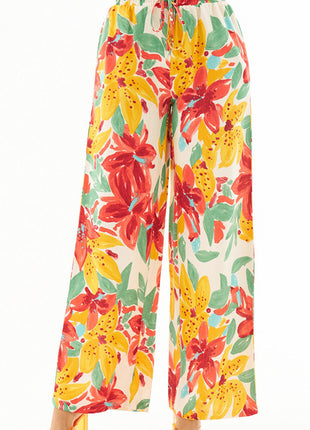 Pantalon Palazzo Floral Vibrant