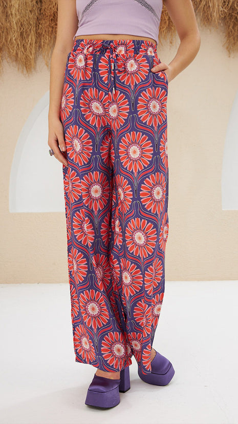 Pantalon Palazzo à Imprimé Floral