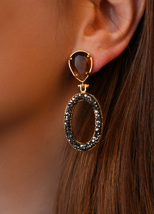 Boucles d'Oreilles "Harmony" Marron