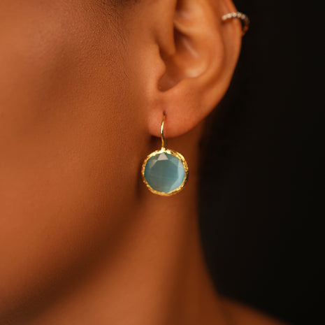 Boucles d'oreille "Opaline Dream" Bleu Clair