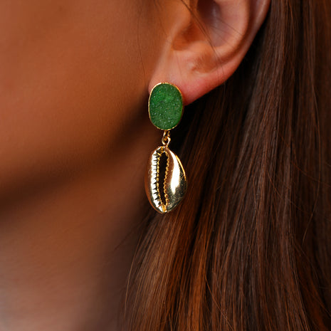 Boucles d'Oreille "Gleam" Verte