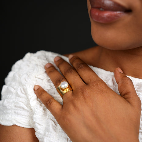 Bague "Treasured" En Perle