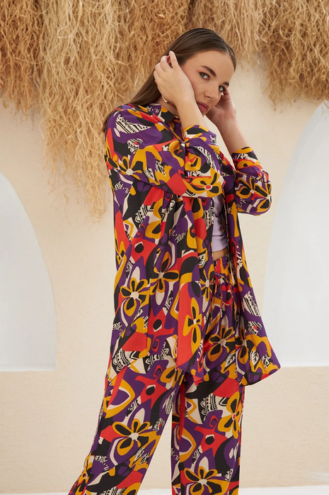 Kimono Tropical  à Imprimé Floral