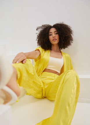 Kimono Léger en Jacquard Jaune