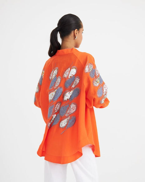 Kimono Légère Avec Détails De Broderie