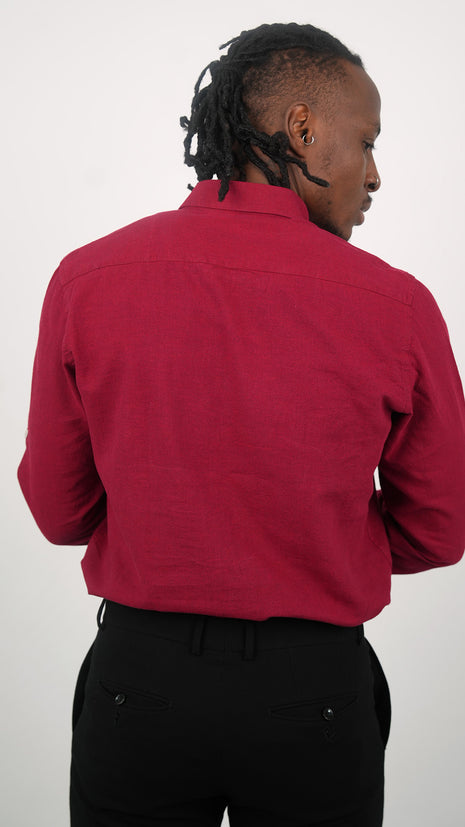 Chemise "Rouge Vibrant" Pour Hommes