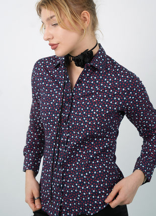 Chemise à Motifs Printanière Pour Femmes