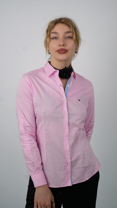 Chemise Polo Classique Pour Femmes-Rose