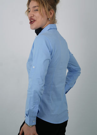 Chemise Polo Classique Pour Femmes-Bleu Ciel