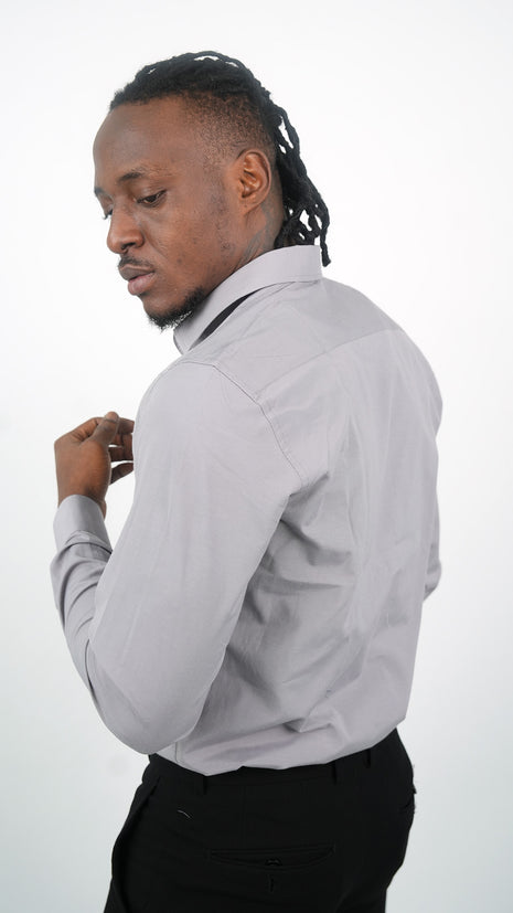 Chemise Lacoste Grise Stylé Pour Hommes