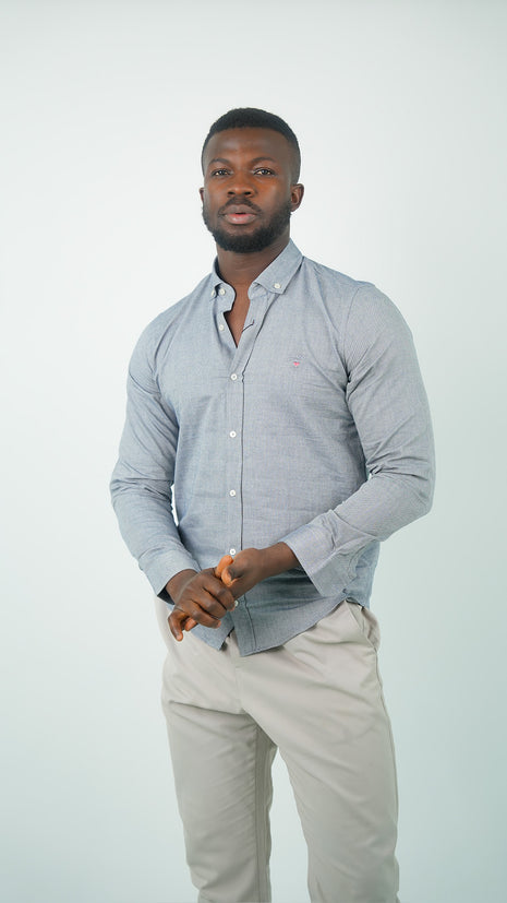 Chemise Classique GANT Grise pour Hommes