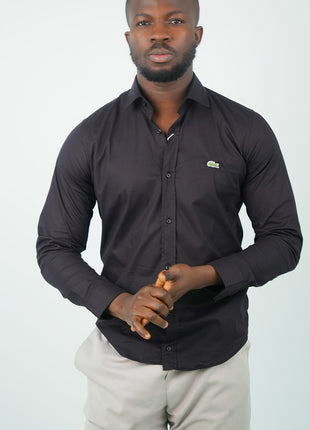 Chemise Lacoste Élégante Noire Pour Hommes